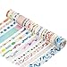 Washi Tape Crafts Set, 12 Rolls Tapes Stickers Decorative Masking Tape Set Decor with Multiple Patterns Binding Arts Tape Crafts for DIY Crafts and Gift Wrapping