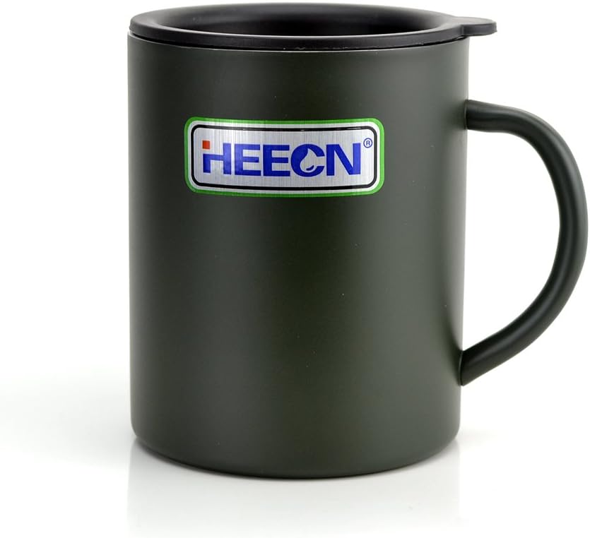 HEECN camping mug with lid stainless steel coffee mug with lid outdoor