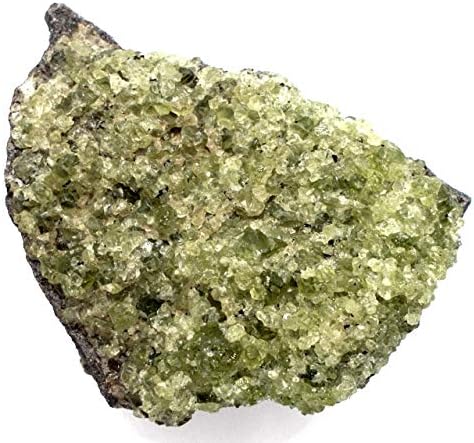 Peridot Crystals on Basalt Rock Matrix 110 Grams Healing Crystal Minerals