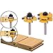 2Pcs Tongue and Groove Router Bit Set, YWKOW Wood Door Flooring T Shape Wood Milling Cutter Woodworking Tool (2pcs-Shank 1/4