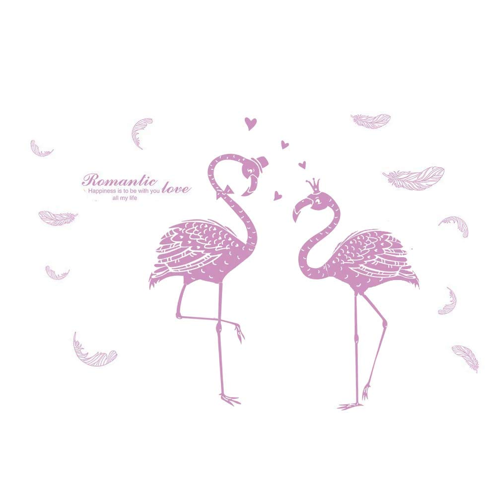 Lovers Flamingo purple violet wall sticker mural art decal for home living room bedroom nursery room decoration