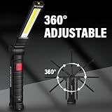 FIBRAVE Rechargeable LED Work Light Magnetic Base 5 Modes Torch (2 Pack Black) view 3