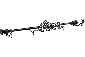 Ridota Christmas Garland Hanger for Front Door Adjustable 34-48 Inch, Over The Door No Drill Garland Holder with Heavy Duty 22lb Capacity, Includes Merry Christmas Sign for Outdoor Holiday Decor