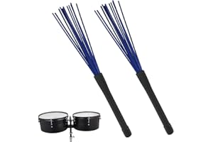 Esforzarse 1 Pair Drum Brushes, Nylon Brushes Retractable Loop End for Drum Sticks,Retractable Drum Brushes Percussion Brush,