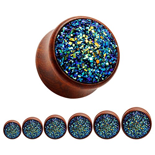 Kubooz wood ear pugs tunnel piercing body jewelry ear gauges (12mm(1/2"))