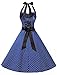 Dressystar Vintage Polka Dot Retro Cocktail Prom Dresses 50's 60's Rockabilly Bandage Royal Blue M