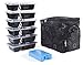 Provision24 Insulated Meal Bag with 6 Portion Control Meal Trays - Perfect for Work, Gym, Travel and School - Circles Pattern
