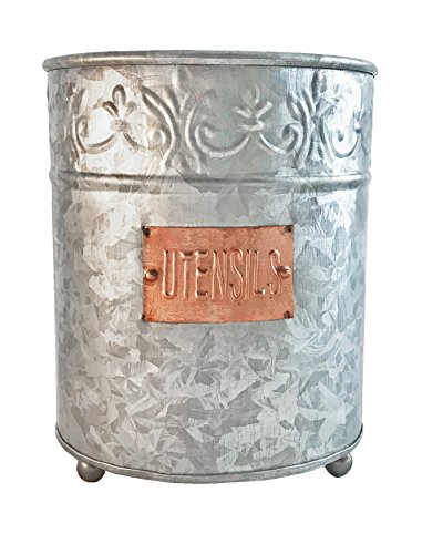 Autumn Alley Farmhouse Galvanized Large Kitchen Utensil Holder - Farmhouse Decor