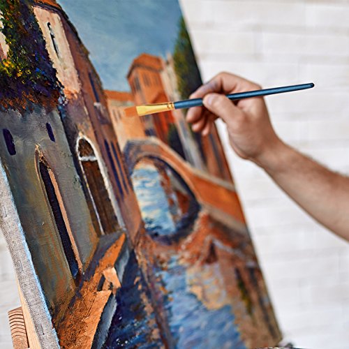 12 Pieces Paint Brushes, Atmoko Painting Brush Set with 2 Palettes for Watercolor, Acrylic & Oil Paintings, Perfect for Painting Canvas, Ceramic, Clay, Wood & Models, Great Gift for Kids, Artists