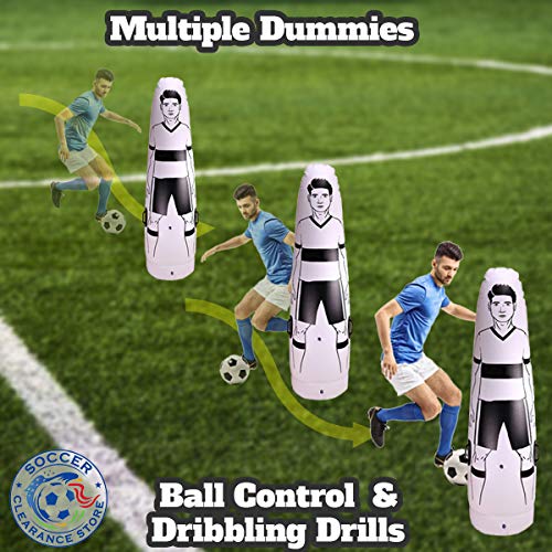 Soccer Wall 3 Soccer Inflatable Dummies SID with Pump Goalkeeper