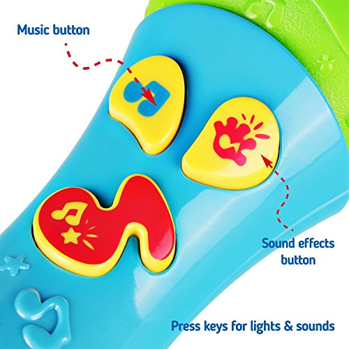 Happkid Baby Microphone My First Microphone with Colorful Light and Sound, Musical Toys for Toddler