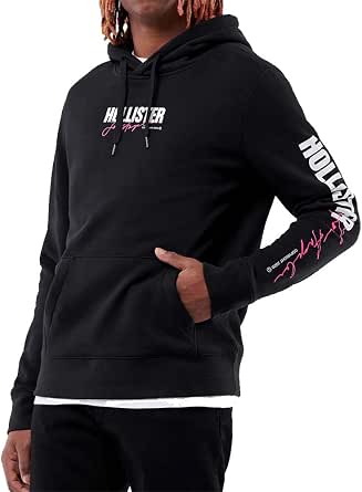 Hollister Sudadera con capucha para hombre con cremallera frontal y jersey,  XL, Negro : Ropa, Zapatos y Joyería - Amazon.com