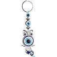 Hanging Car Charm Blue Evil Eye Healing Owl Keychain Key Wall Hanging Ornament Turkish Glass Amulet Charm Pendant Blessing Gift Good Luck