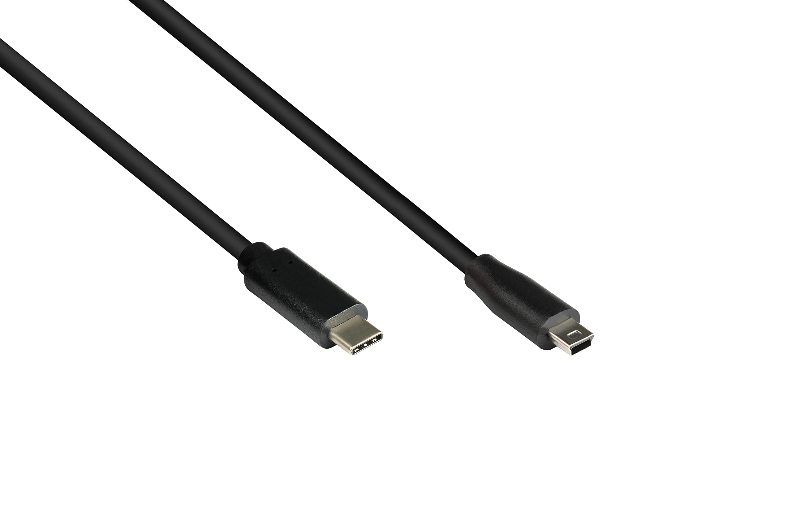 Good Connections USB 2.0 Connection Cable - Male USB C to Mini B Male (5-pin) - Foil and Braided Shielding, Copper Conductor - 3 m - Black