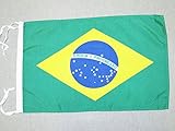 AZ FLAG Brazil Flag 18'' x 12'' Cords - Brazilian Small Flags 30 x 45cm - Banner 18x12 in