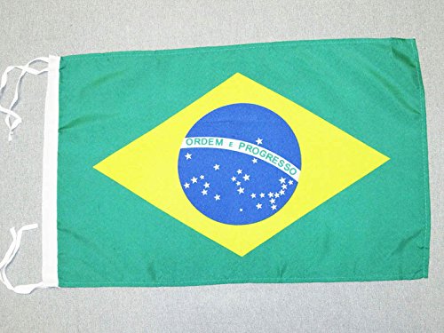 AZ FLAG Brazil Flag 18'' x 12'' Cords - Brazilian Small Flags 30 x 45cm - Banner 18x12 in