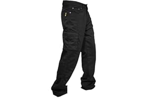 Rider Protec® Mens Motorcycle Cargo Pants Protective Aramid Lining Motorbike Riding Hip and Knee Armour Jeans