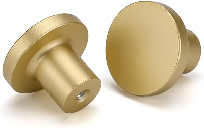 LONTAN Gold Knobs 4 Pack Aluminum Alloy Cabinet Drawer Hardware Brass Cupboard