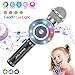 weird tails Wireless Karaoke Microphone, Handheld Bluetooth Microphone with Speaker and Light Echo Mic Portable Karaoke Player for Kid Adult Girl Home Party Singing Birthday Gift (Black)