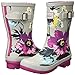 Joules Women's Molly Welly Rain Boot (9 B(M) US, Silver Posy Print)