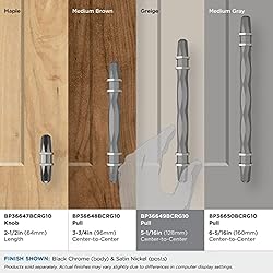Amerock | Cabinet Pull | Black Chrome/Satin Nickel