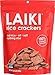 Laiki Rice Crackers - 3.53 oz - Pack of 8 - Two Flavor Variety Pack - 4 Red Laiki Rice Crackers - 4 Black Laiki Rice Crackers