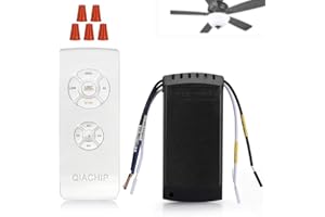 QIACHIP Universal Ceiling Fan and Lights Wireless Remote Control Kit,3 Speeds & 4 Timing Setting Fan Pendant lamp Remote Cont