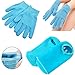 Pinkiou Moisturizing Gloves Socks Set Gel Spa for Moisturize Soften Repairing Dry Cracked Hands Feet Skin Care Silicone inside-Bluethumb 3
