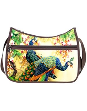 JIUDUIDODO Oxford Fabric Custom Chinese Style Painting Cross Body Hobo Handbags Casual Bags (Twin Sides)