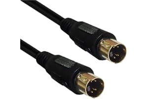 SplendoRoute S-Video Cable 10ft Mini DIN 4 Pin Male to Male Connector Compatible with DVD Player, Home Theater, DSS receivers (3.3Ft)