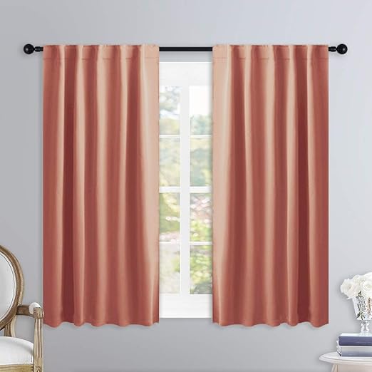 Amazon Com Nicetown Insulated Kitchen Blackout Curtains Coral