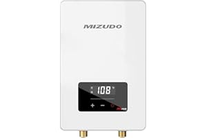 Electric Tankless Water Heater, MIZUDO 3.5KW, Small Instant Hot Water Heater, one Point of Use for Under Sink, Bathroom Sink and Faucet, Save Space, Touch, with LED Digital Display