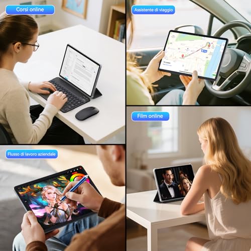 VekfulPC T20 Tablet Android 16 con Tastiera, 24GB RAM + 256GB ROM Espandibile 2TB, Tablet 10 Pollici Widevine L1, Octa-Core, WiFi, Face ID, Bluetooth 5.0, 5000mAh, 8MP+5MP, Jack 3.5mm, 4 Anni Garanzia
