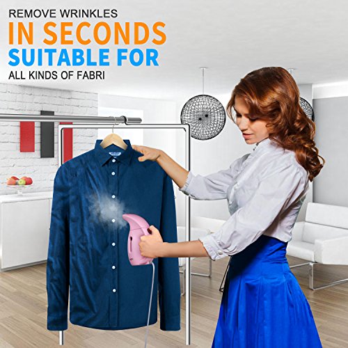 Steamer For Clothes,Handheld Clothes Steamers,180ml Powerful Wrinkle Remover Garment Fabric Steamer.Portable,Compact-Travel/Home.Automatic Shut-Off Safety Protection.Ironing Glove Included-ROIPETK