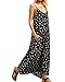 ZANZEA Women Summer Loose Sleeveless Insert Lace Long Beach Maxi Dress (16, Black Print)
