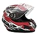 MMG Motorcycle Full Face Helmet DOT Street Legal Extra Visors Comes with Clear Shield and Smoked Shield - Model 21 Red (Large)