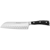 W&Uuml;STHOF Classic IKON 7" Hollow Edge Santoku Knife, Black