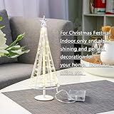 Table Decorative Lights，Lovely Little Tree Lights,Trees with Flat Plate and Battery House Outside for Indoor, 40 Warm White LEDS on Copper Wire, 10.2 inch Tall,White S