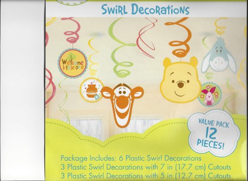 Winnie the Pooh 'Little Hunny' Baby Hanging Swirl Decorations (12pc)