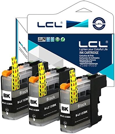 LCL LC123 Ink Cartridge Replacement for Brother LC121 LC123 LC121BK LC123BK for MFC-J4410DW J4510DW J4610DW J4710DW J470DW J6920DW J870DW J245 J650DW J6720DW J6520DW DCP-J4110DW J132W (3Black)