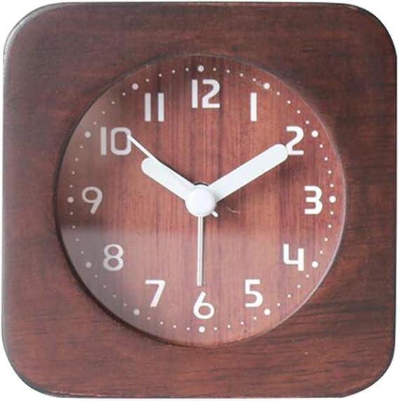 Alarm Clock Solid Wood Simple Creative Bedside Clock Student Mini Mute