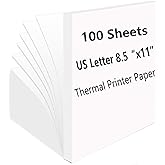 Thermal Printer Paper 8.5 x 11 Inch, 100 Sheets US Letter Size Thermal Paper, Compatible with M08F/A40 Thermal Portable Print