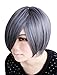 Anogol Hair Cap +Women's Short Gray Straight Cosplay Wig for Costume Party Halloween