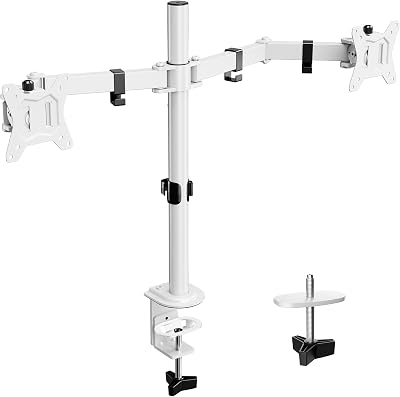 ErGear Dual Monitor Stand for 13-32 Inch Monitors White