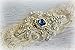 Ivory Sapphire Blue Wedding Bridal Garter Set Keepsake Toss (Medium (18