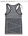 DISBEST Sports Tank Top, Women's Performance Stretch Quick Dry Yoga Workout Runing Top Vest with Removeable Pads,Grey,L/US 8