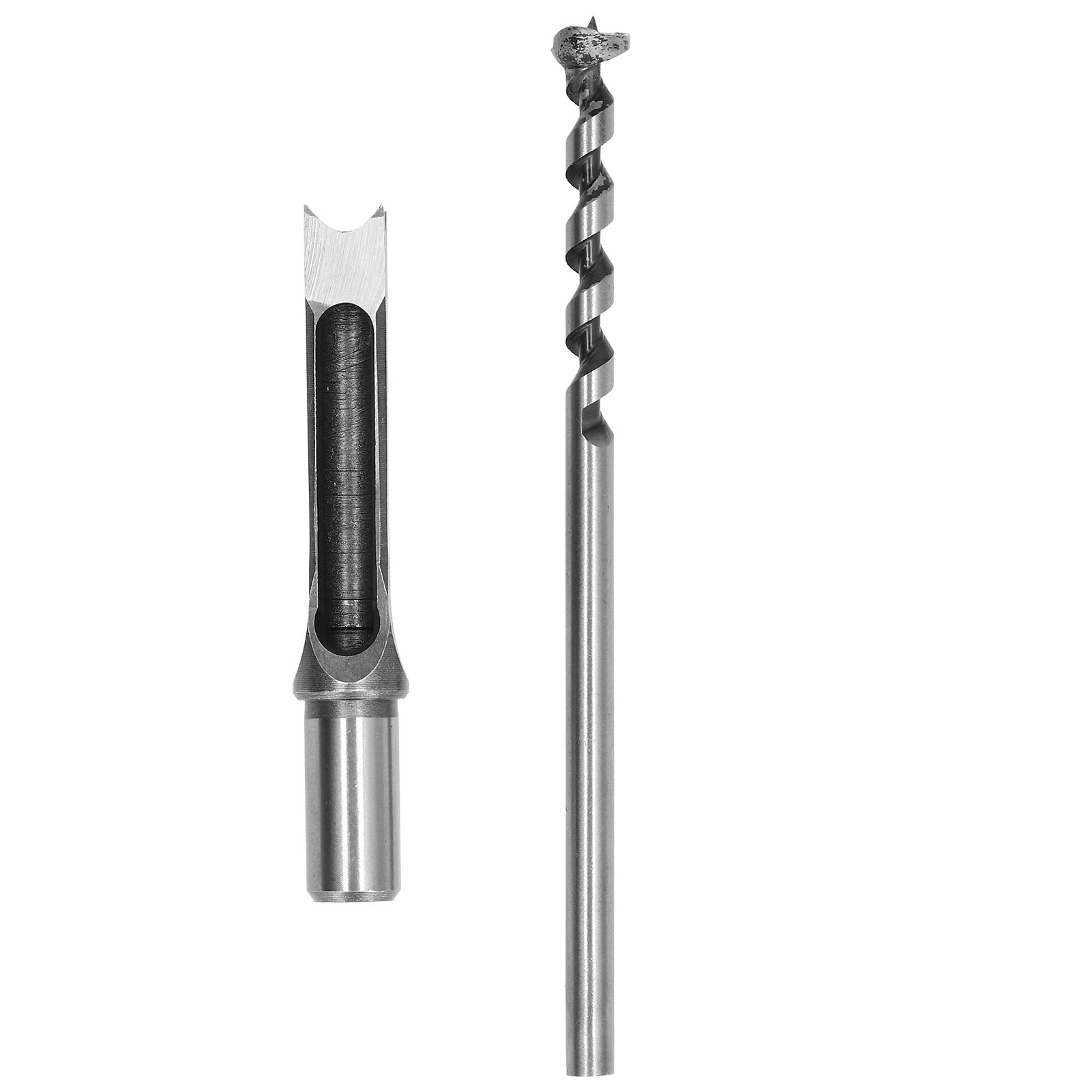 Square Hole Mortiser Drill Bit Woodworking Hole Saw Mortising Chisel Drill Bit Tool Set U Shaped Long Chip Flute Design(16mm)