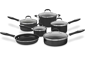 Cuisinart 11-Piece Nonstick Cookware Set, Black, 55-11BK