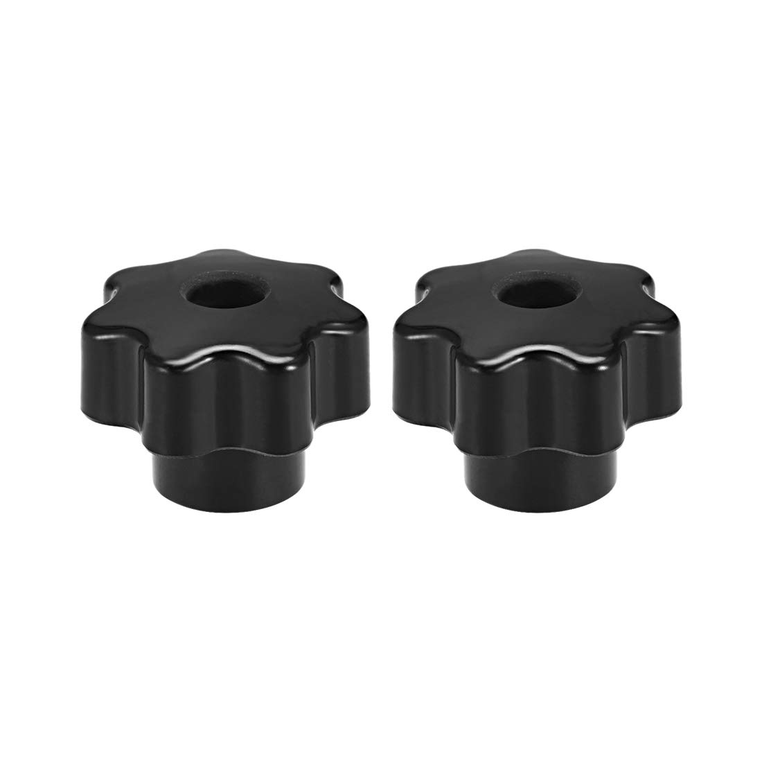 sourcing map 2 Pcs Star Knob Grip Handle M8 Diameter 39mm Brass Insert Female Thread Black