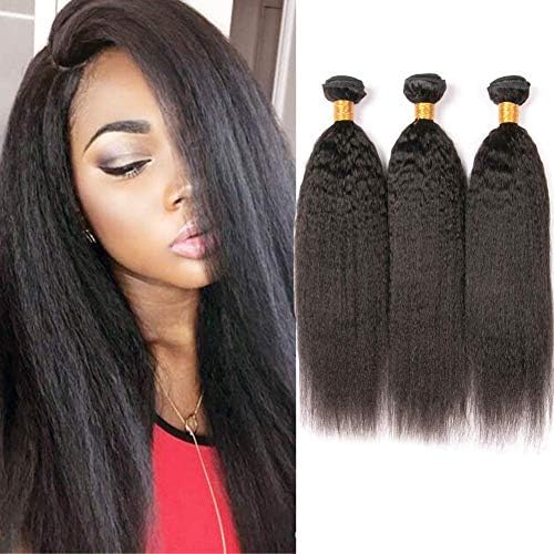Brazilian Kinkys Straight Hair Bundles 100 Human Yaki Straight Weave 8a Unprocessed Virgin Hair Extensions In Weft No Shedding 18 20 22 Inches Buy Online At Best Price In Uae Amazon Ae